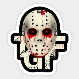T-G-I-F Bloody Hockey Mask Halloween costume T-Shirt Tee Sticker